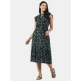 thumbnail image 1 of Time and Tru Women's Flutter Sleeve Midi Dress, Sizes XS-XXXL, 1 of 4