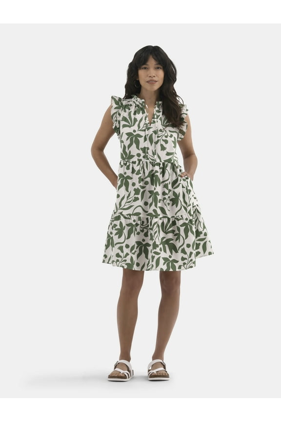 Women's Flutter Sleeve Mini Dress, Sizes XS-XXXL