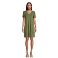thumbnail image 1 of Time and Tru Women's Flutter Sleeve Swing Dress, 1 of 5