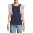 thumbnail image 1 of Time and Tru Women's Flutter Sleeve Tank Top, 1 of 5