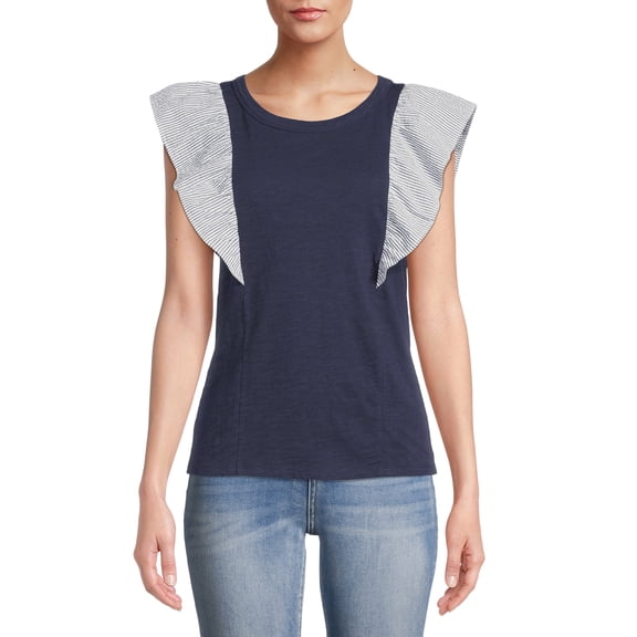 Time and Tru Women's Flutter Sleeve Tank Top
