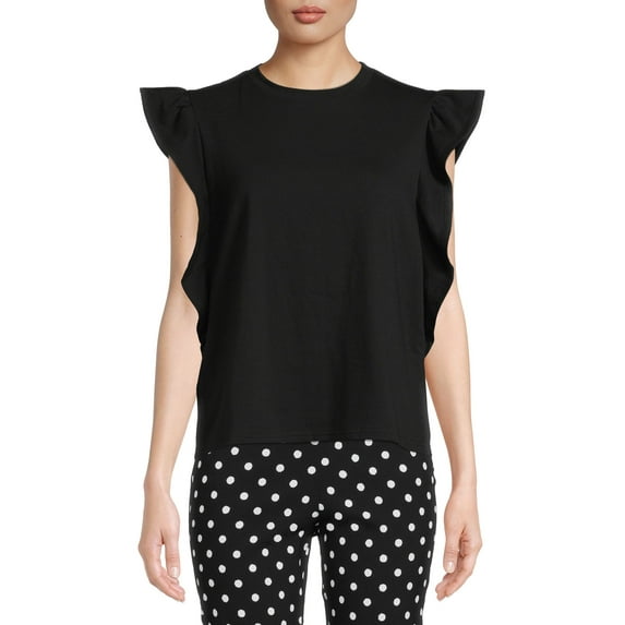 Time and Tru Women's Flutter Sleeve Top