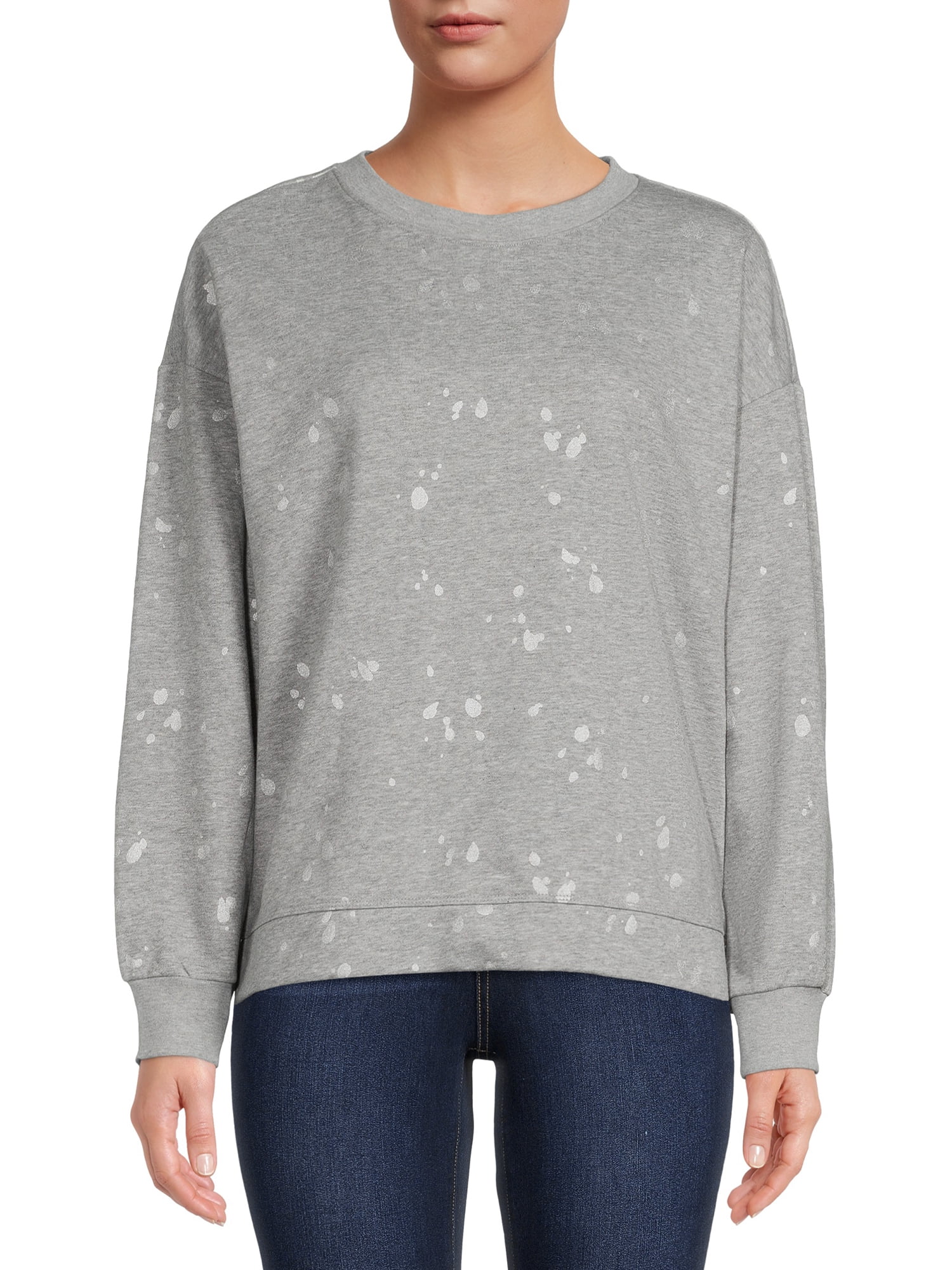 Time and Tru Women's Foil Splatter Sweatshirt - Walmart.com