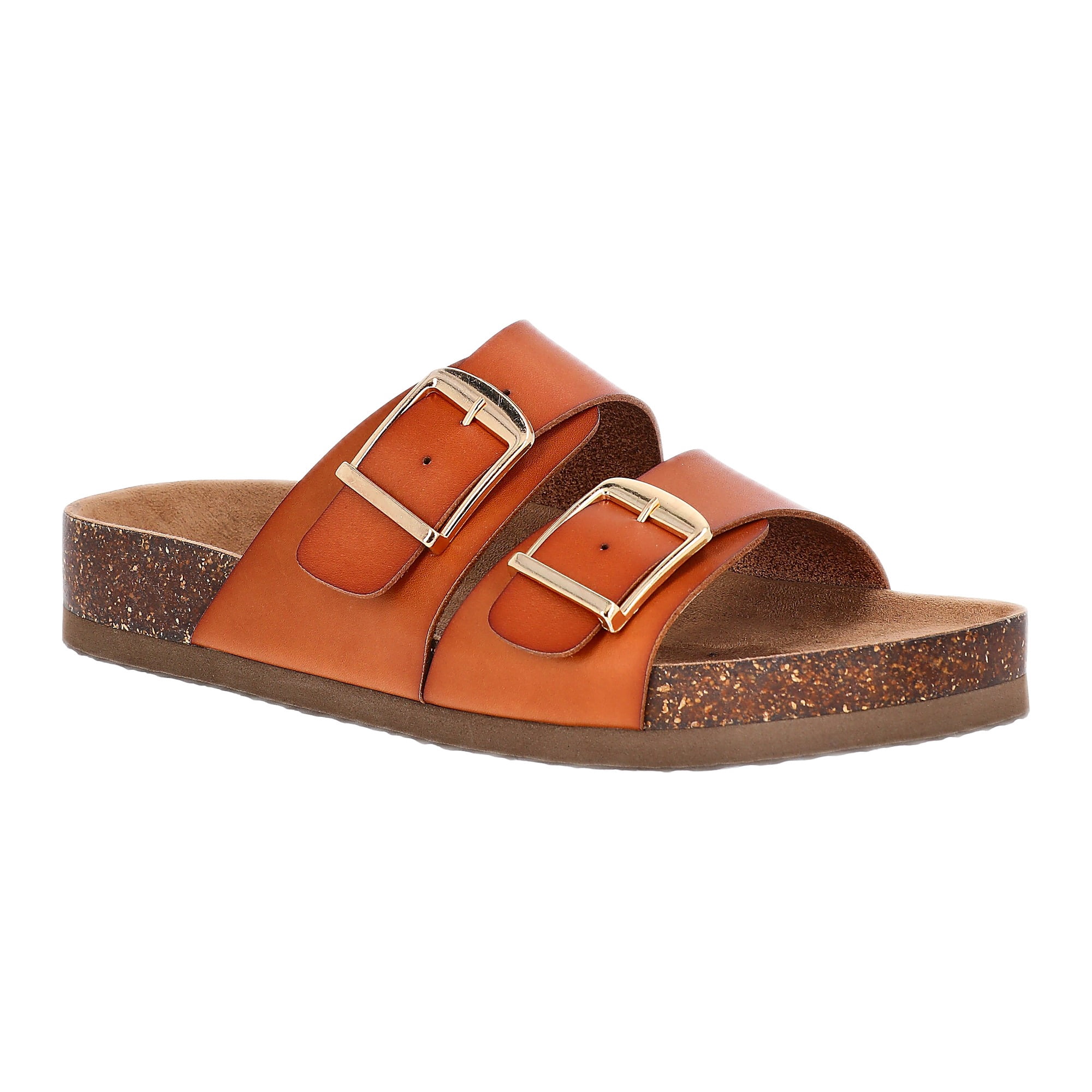 Time and Tru Women's Footbed Slide Sandals, Wide Width Available