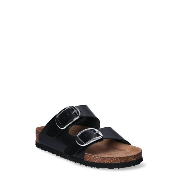 Time and Tru Women's Footbed Slide Sandal-Wide Width Available