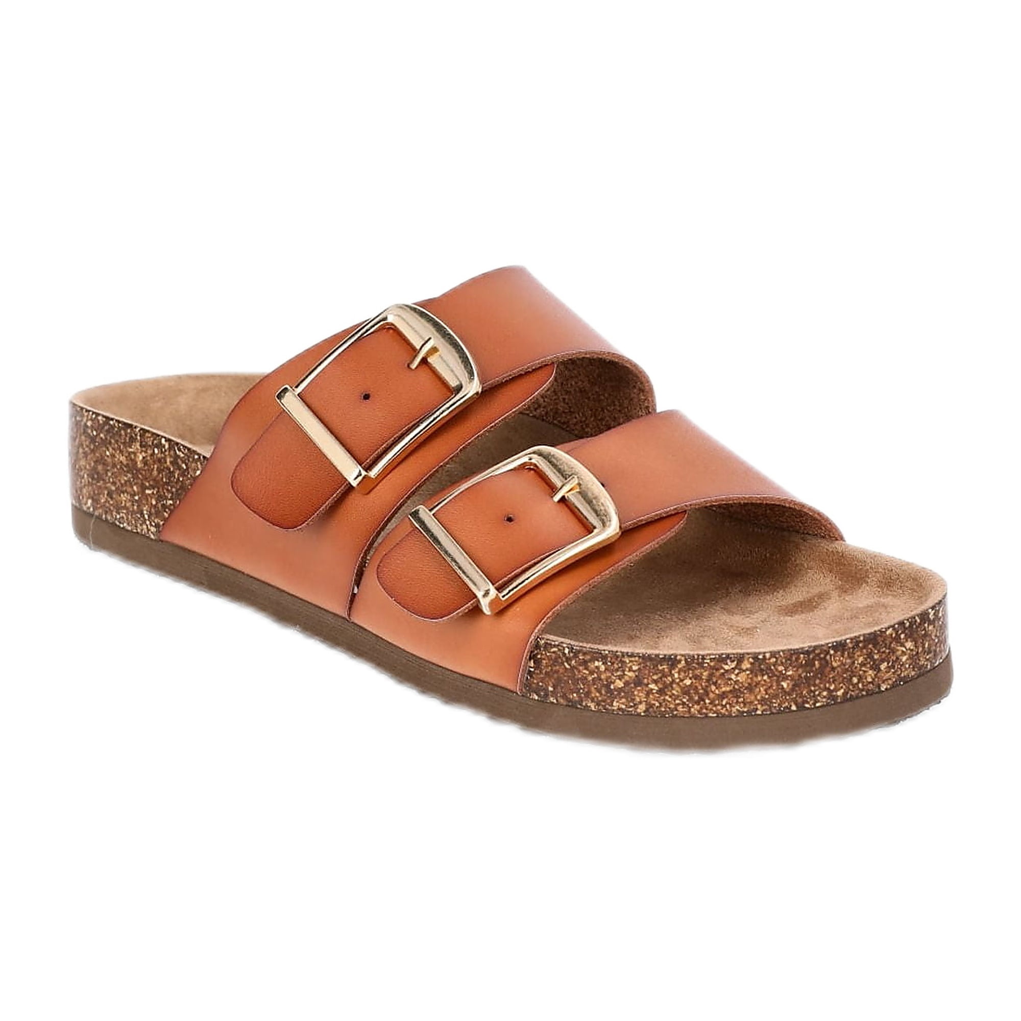 Time and Tru Women's Footbed Slide Sandals, Wide Width Available