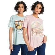 Time and Tru Women's Ford Bronco and Mustang Graphic Tees with Short Sleeves, 2-Pack, Sizes XS-XXXL