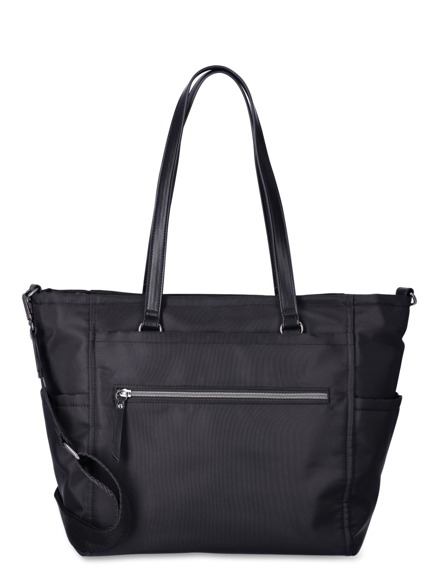 Time and Tru Women s Frankie Nylon Tote Bag Black 63b1af67 712e 466f a611 7cbd73bda944.da8f7bc794ca60ace8801f653a6826ae