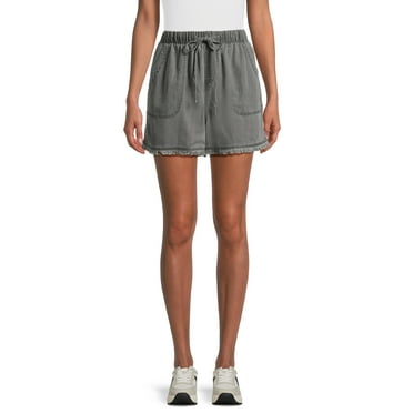 Time and Tru Women's Fray Hem Shorts, 3.5" Inseam, Sizes XS-XXXL