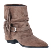 Time and Tru Women's Foldover Slouch Boots with Fringe