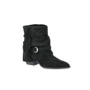 TIME AND TRU Women's Foldover Slouch Boots with Fringe