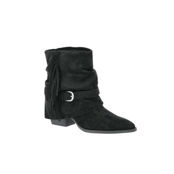 Time and Tru Women's Foldover Slouch Boots with Fringe