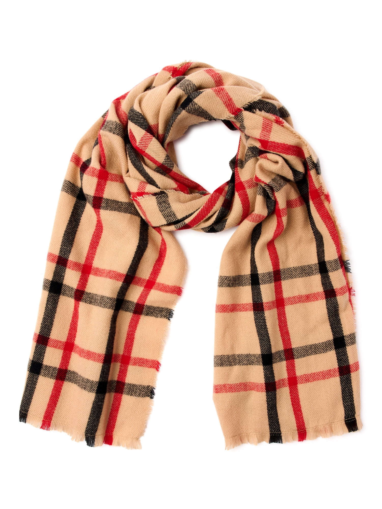 Time and Tru Women's Fringed Blanket Wrap