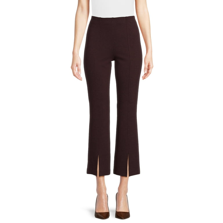 Time and Tru Women's Full Length Flare Ponte Pants, Short, 28 Inseam