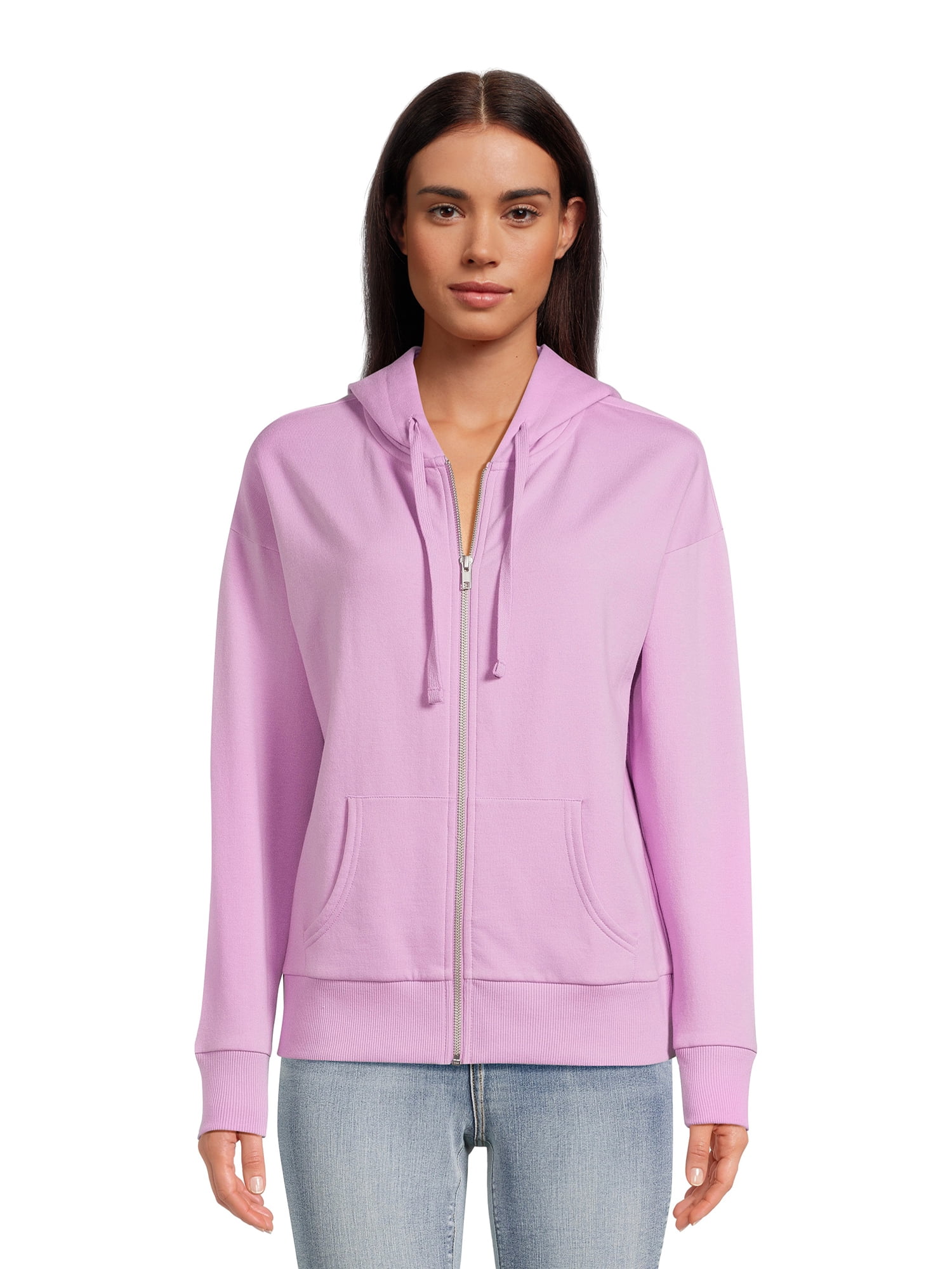 Time and Tru Women's Full Zip Fleece Jacket with Pockets, Sizes XS-XXXL