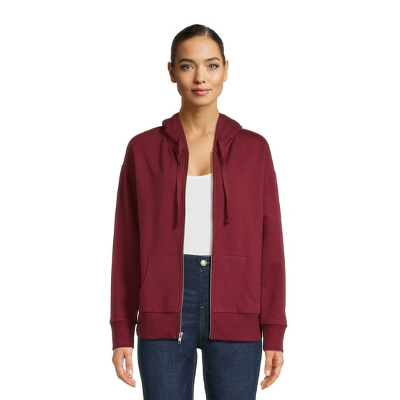 Time and Tru Women's Full Zip Fleece Jacket with Pockets, Sizes XS-XXXL