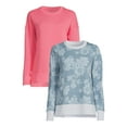 thumbnail image 1 of Time and Tru Women's Garment Wash Sweatshirt, 2-Pack, 1 of 5