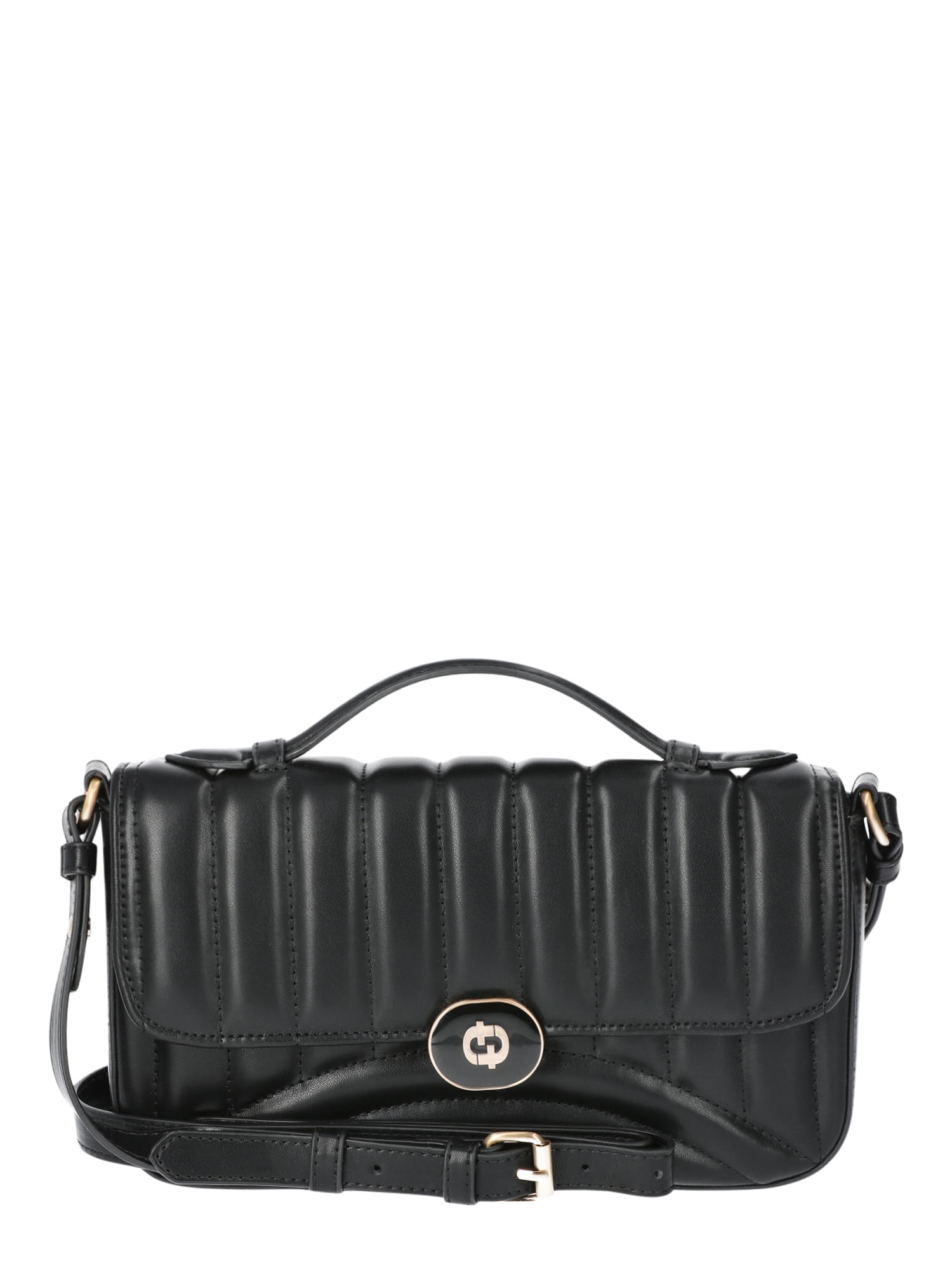 Time and Tru Women's Gia Quilted Crossbody Handbag, Black