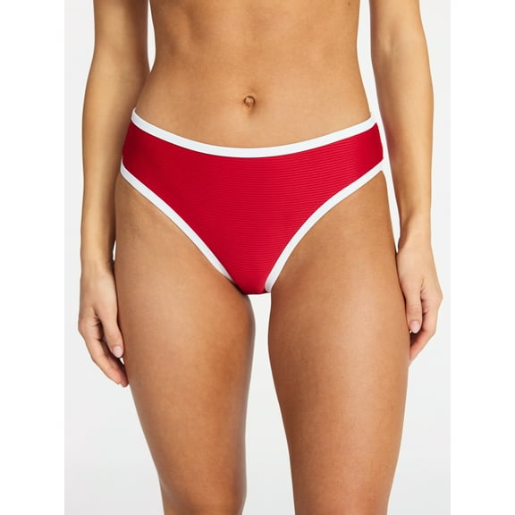 Time and Tru Women's and Women's Plus Size Go Time Mid Rise Bikini Bottoms, Sizes XS-3X
