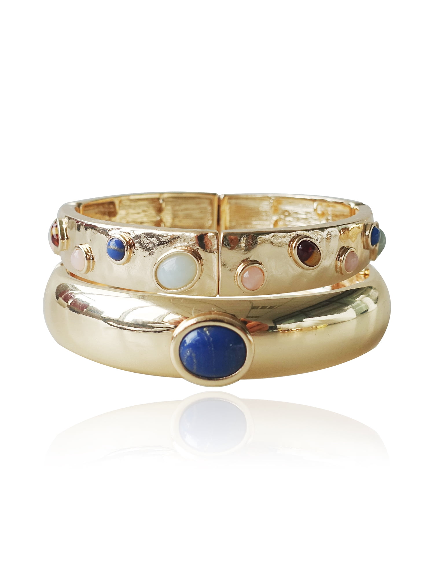 Women's Gold Plated Metal 2 piece Bangle Sets