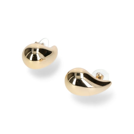 Time and Tru Women's Gold Plated Teardrop Stud Earrings