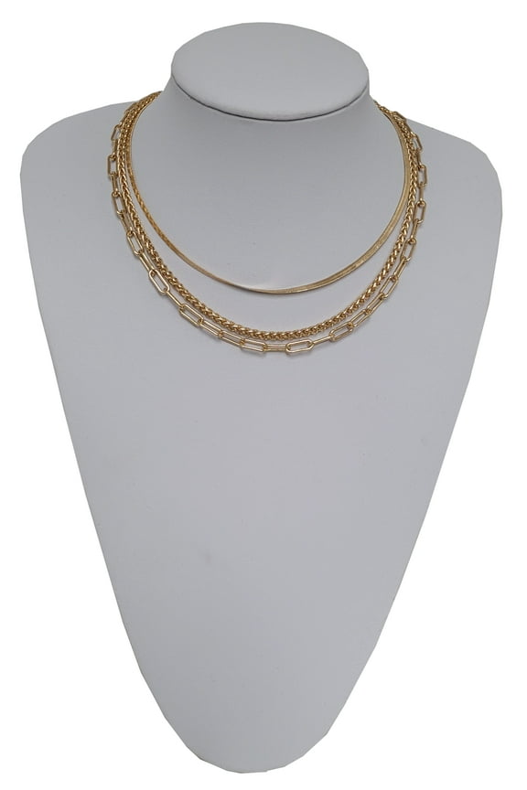 Women's Gold Tone 16"Adjustable Layering Chain Necklace. 16",17"18" Layer Necklace makes this Necklace Amazing for Everyone!