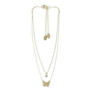 Time and Tru Womens Gold Tone Butterfly and Pendant Necklace Set, 2 Pieces