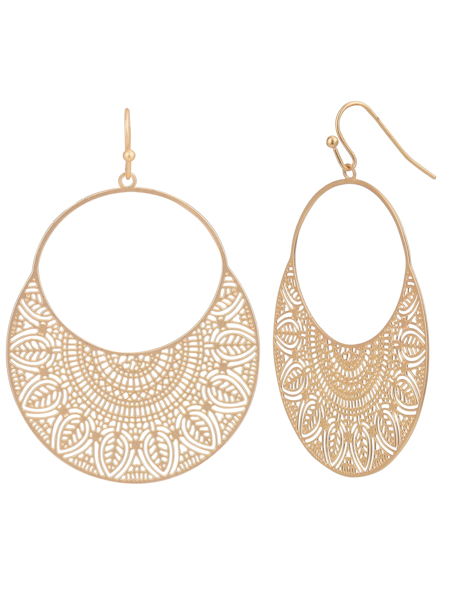 Time and Tru Adult Women's Gold Tone Filigree Metal Drop Earring