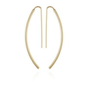 Time and Tru Women's Gold Tone Oblong Threader Earrings