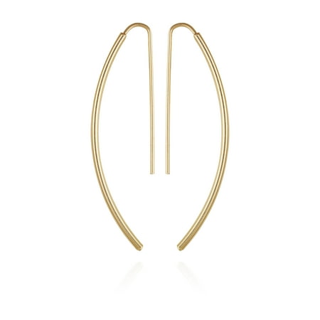 Time and Tru Women's Gold Tone Oblong Threader Earrings