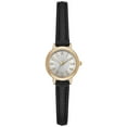 Time and Tru Women's Gold Tone Watch with Faux Leather Strap