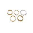 thumbnail image 1 of Time and Tru Women’s Gold-Tone and Pearlescent Rings Set, 5-Piece, 1 of 5