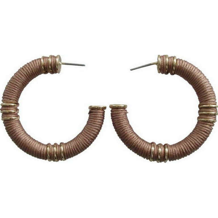 Thread wrapped hoop earrings store