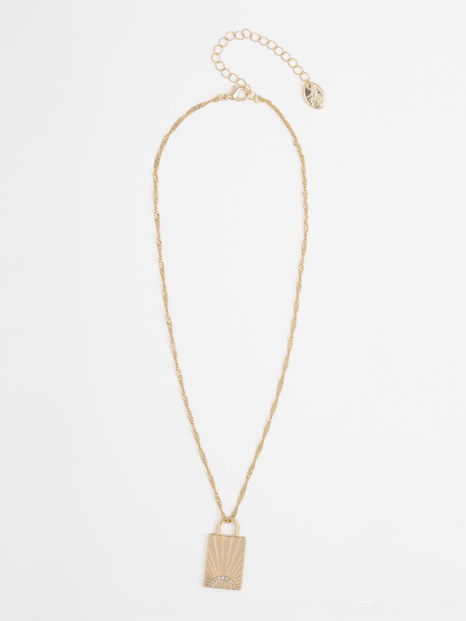 Time and Tru Women's Goldtone Be The Light Lock Pendant Necklace