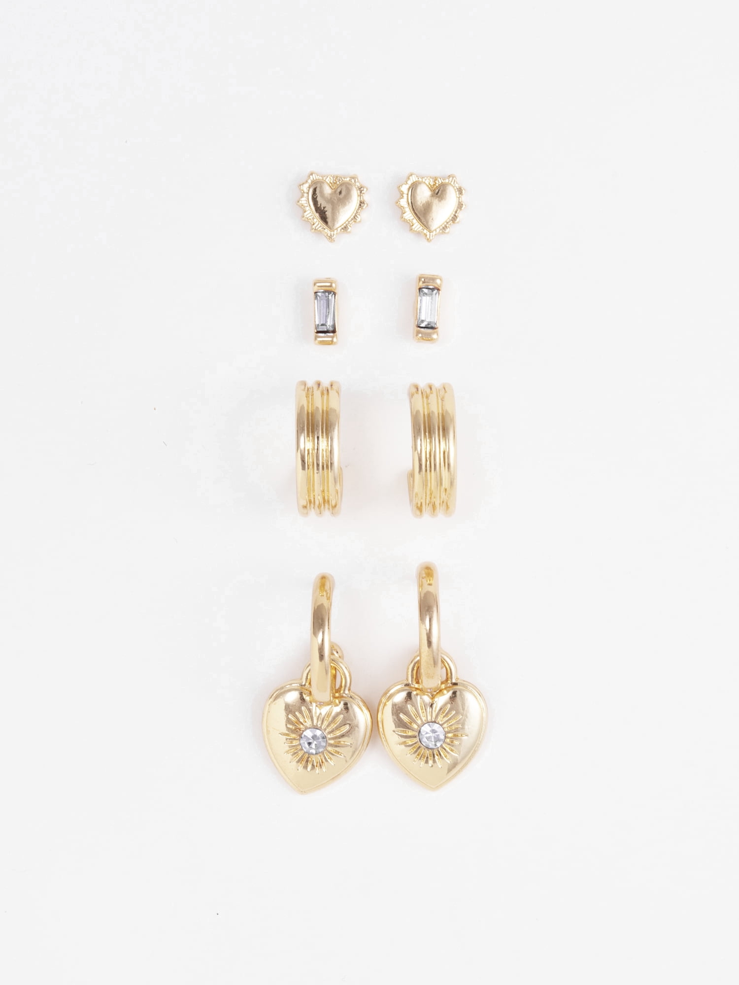 Time and Tru Women's Goldtone Birthstone Earring Set, 4 Pairs, April
