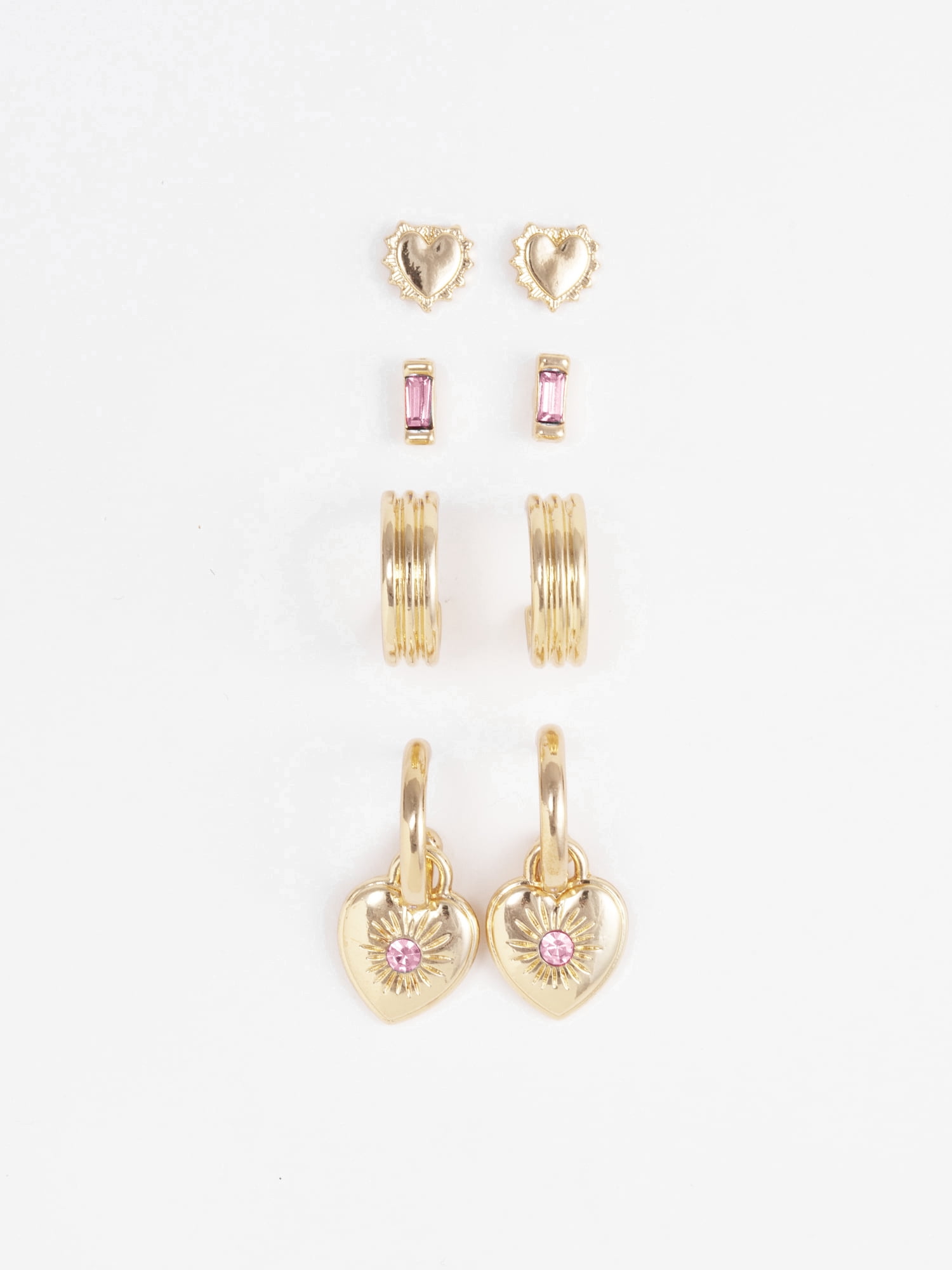 Time and Tru Women's Goldtone Birthstone Earring Set, 4 Pairs, October