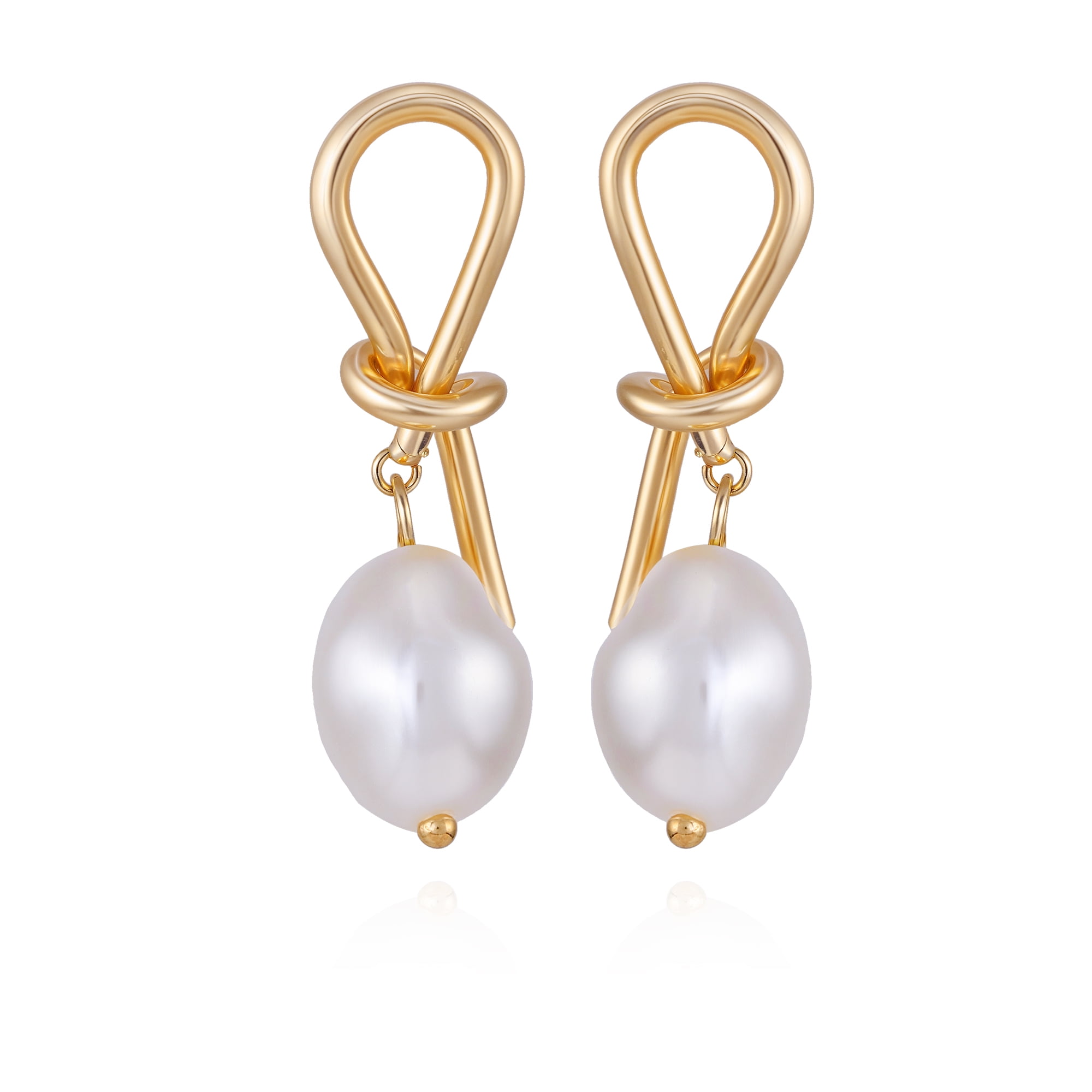 TIME AND TRU Women's Goldtone Delicate Pearl Stud Earring
