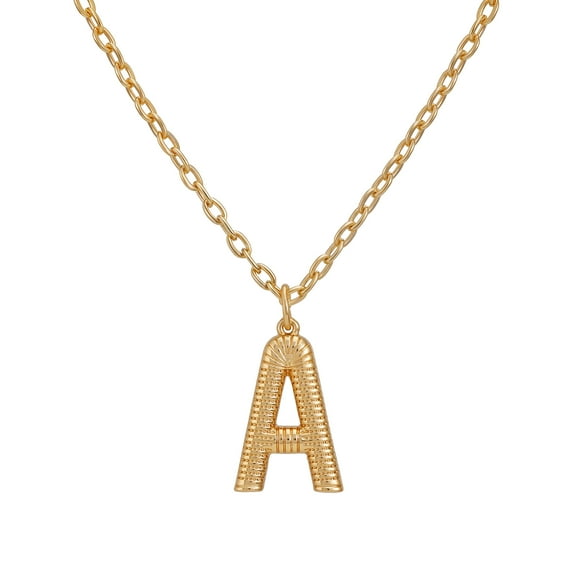 Time and Tru Women's Goldtone Initial A Necklace with Giftable Pouch