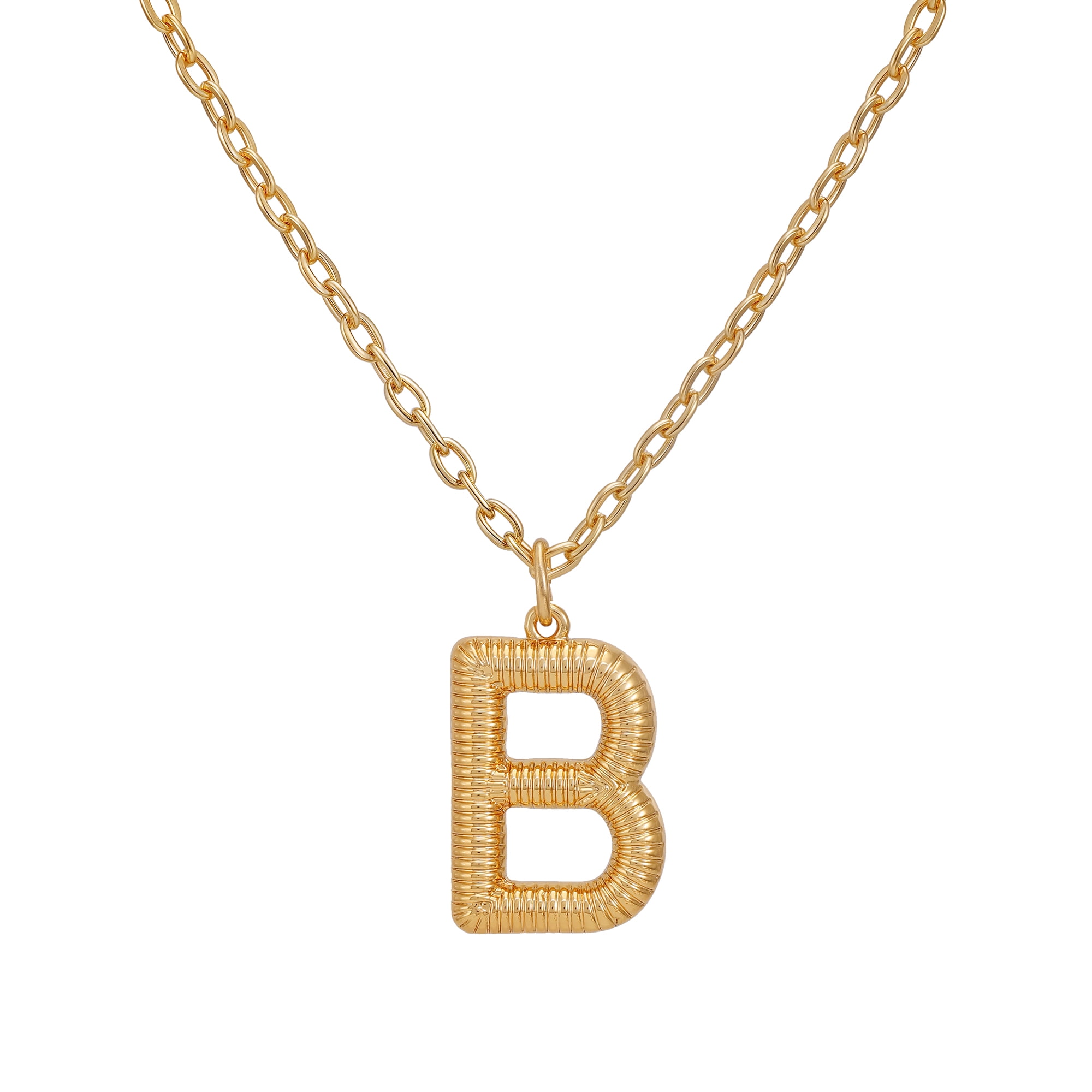 Time and Tru Women's Goldtone Initial B Necklace with Giftable Pouch