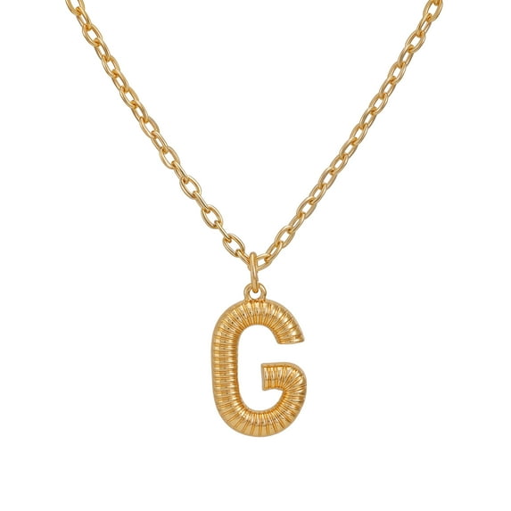 Time and Tru Women's Goldtone Initial G Necklace with Giftable Pouch