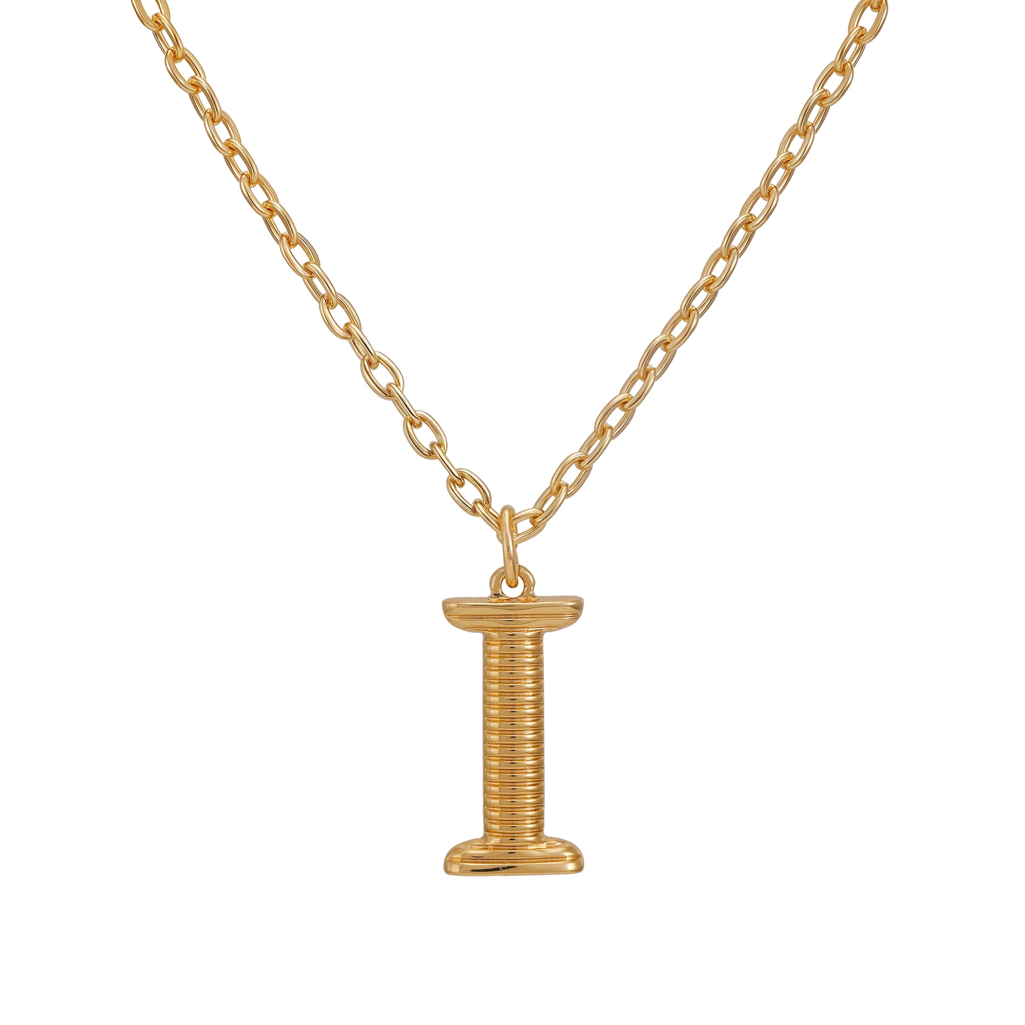 Time and Tru Women's Goldtone Initial I Necklace with Giftable Pouch
