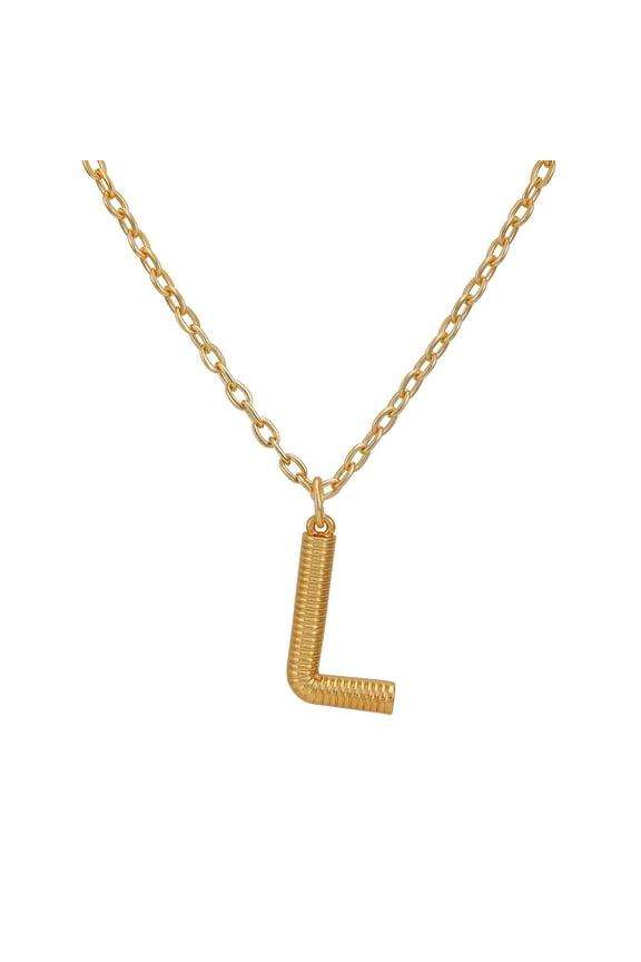 Women's Goldtone Initial L Necklace with Giftable Pouch