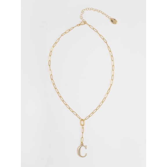 Time and Tru Women's Goldtone Initial Necklace, C