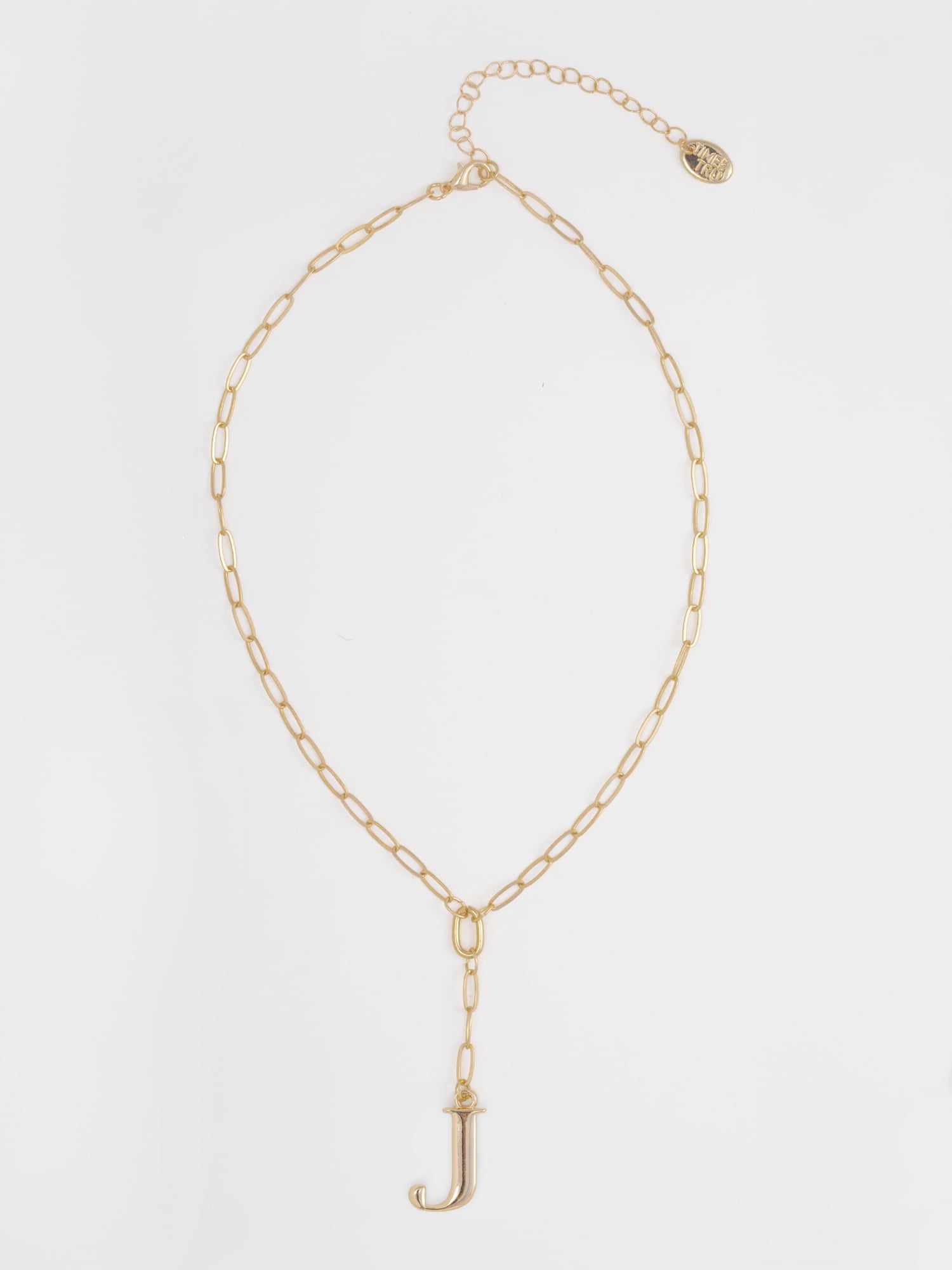 Time and Tru Women's Goldtone Initial Necklace, J