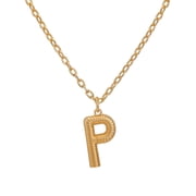 Time and Tru Women's Goldtone Initial P Necklace with Giftable Pouch