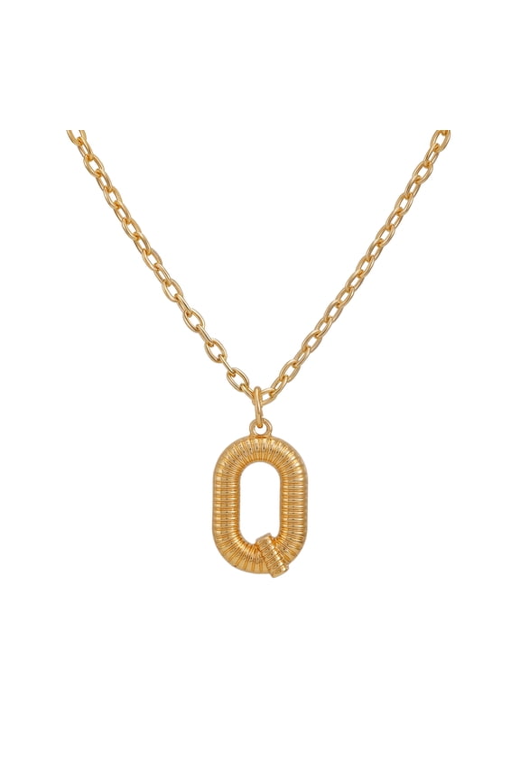 Women's Goldtone Initial Q Necklace with Giftable Pouch