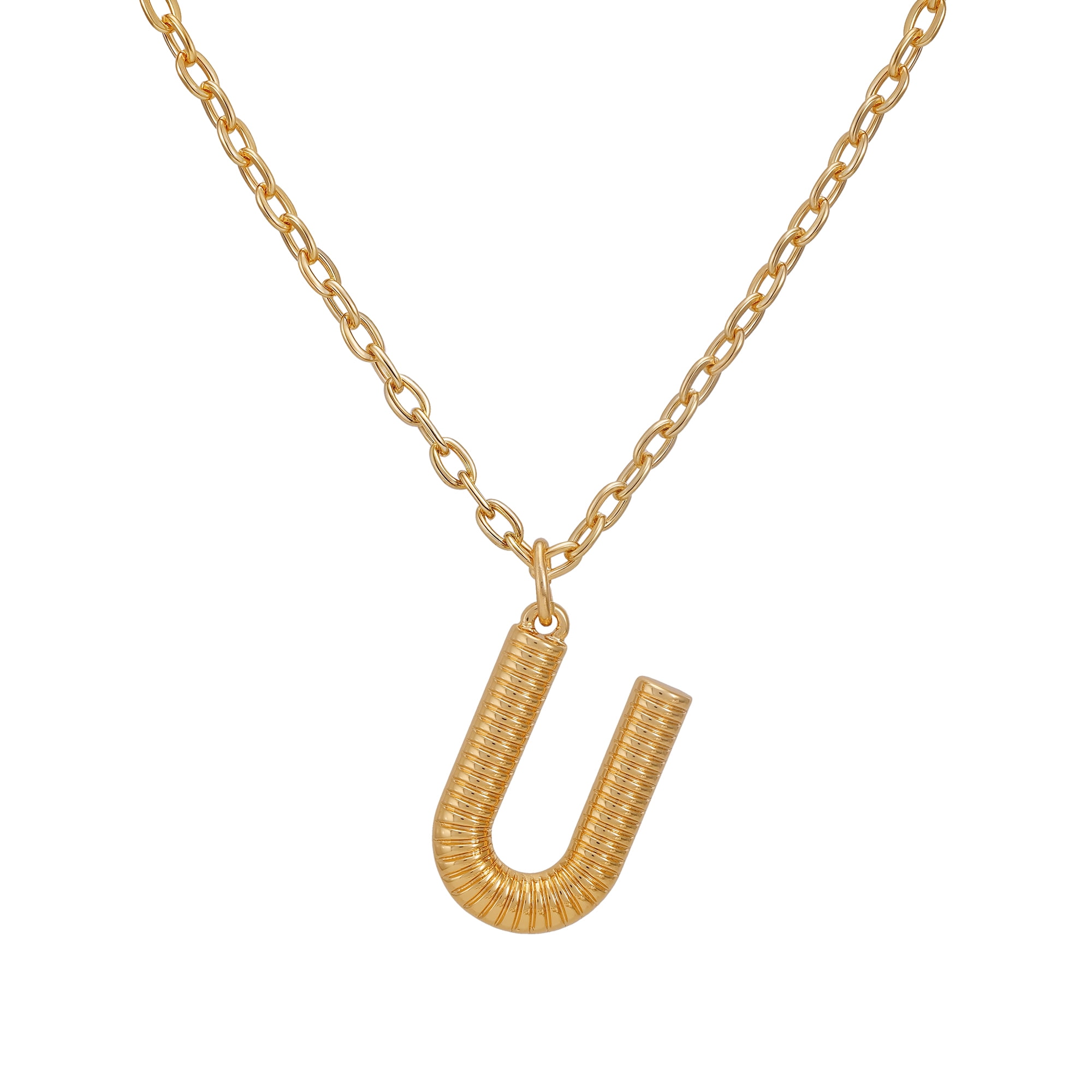 Women's Goldtone Initial U Necklace with Giftable Pouch