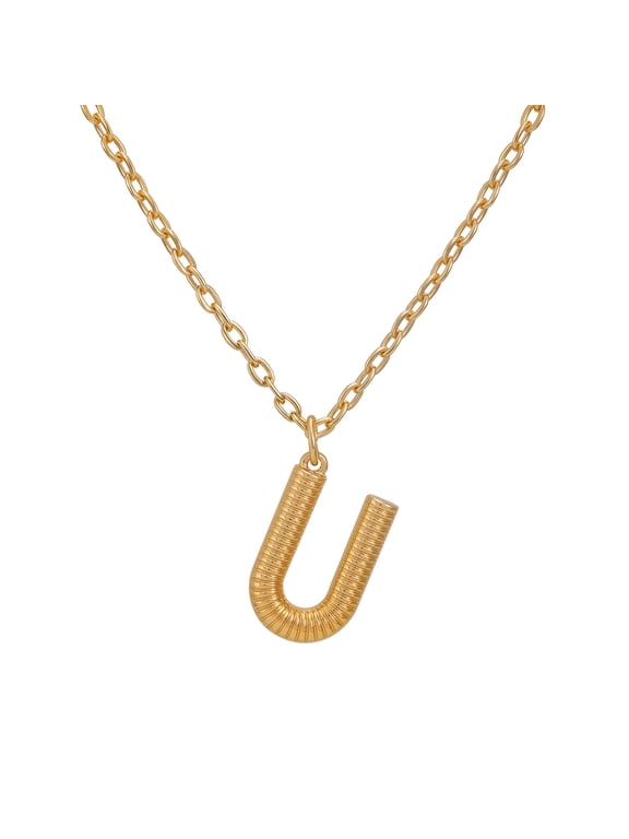 Women's Goldtone Initial U Necklace with Giftable Pouch