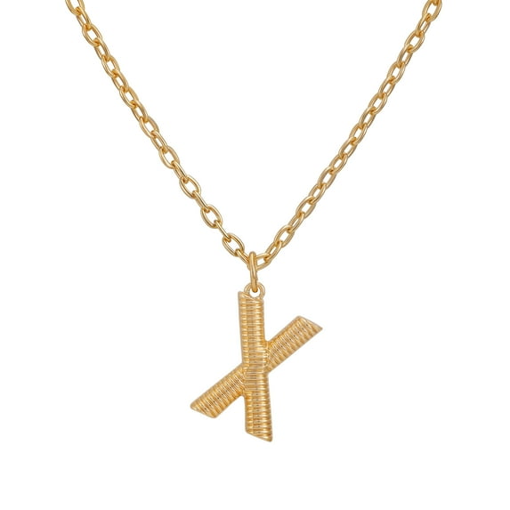Time and Tru Women's Goldtone Initial X Necklace with Giftable Pouch