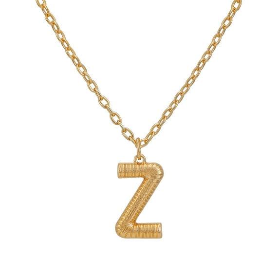 Time and Tru Women's Goldtone Initial Z Necklace with Giftable Pouch